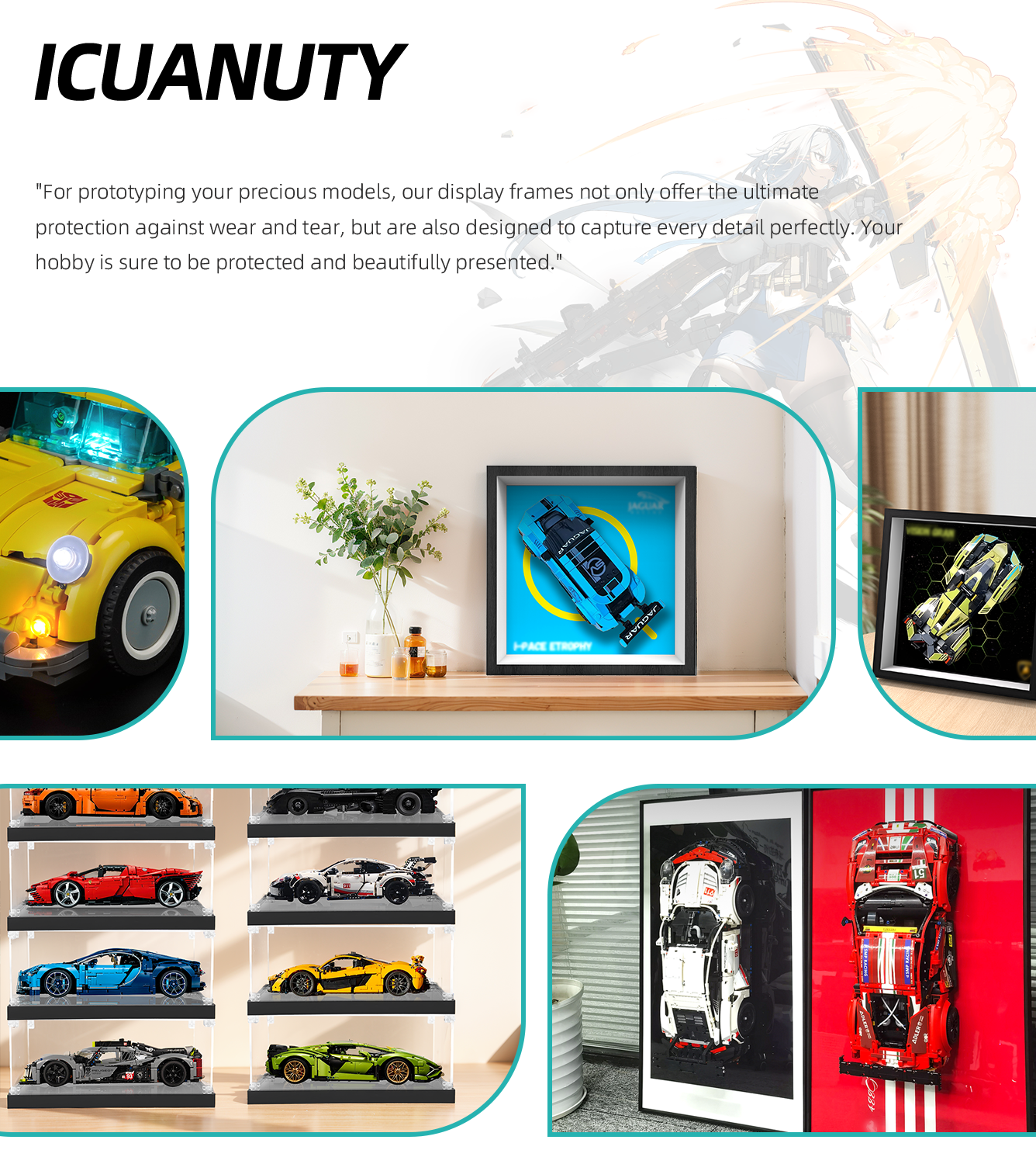Premium Wall Display Frame Compatible with LEGO® Speed Champions 76898