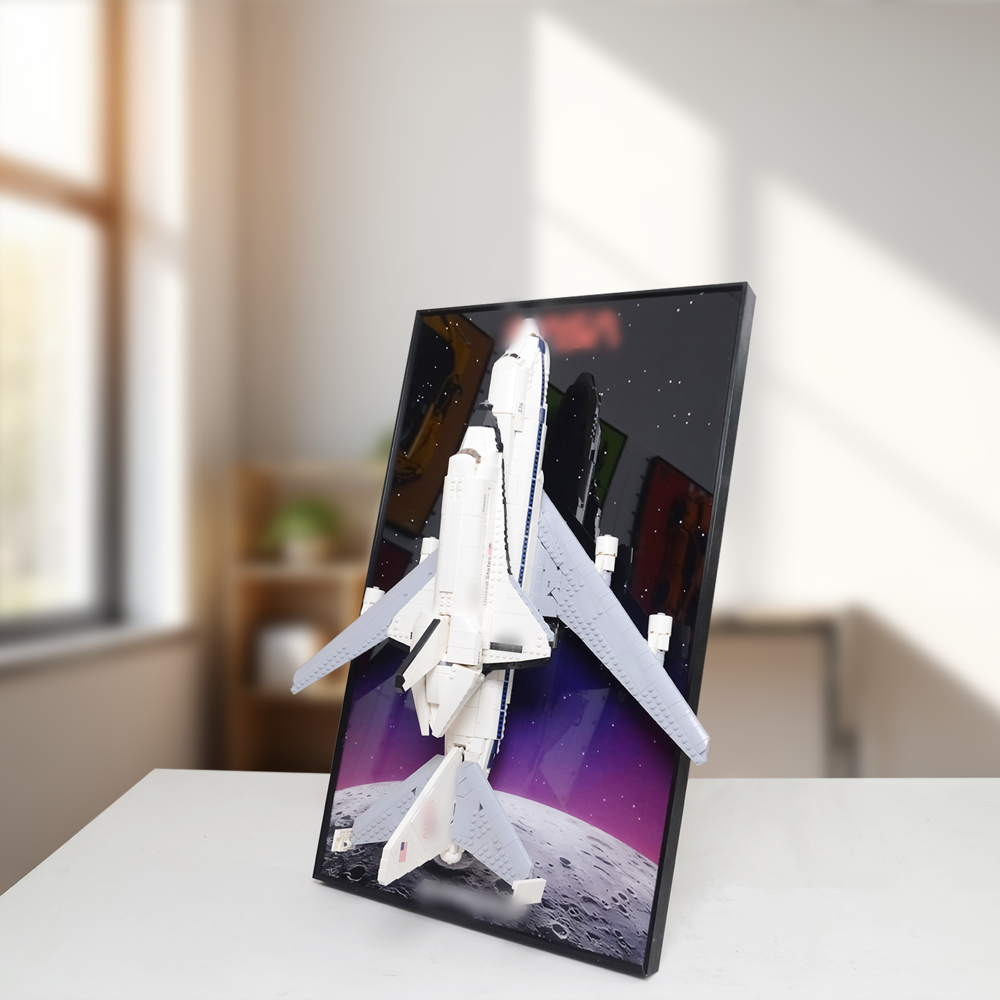 Premium Wall Display Frame with Printed Compatible with LEGO® Icons Shuttle Carrier Aircraft 10360