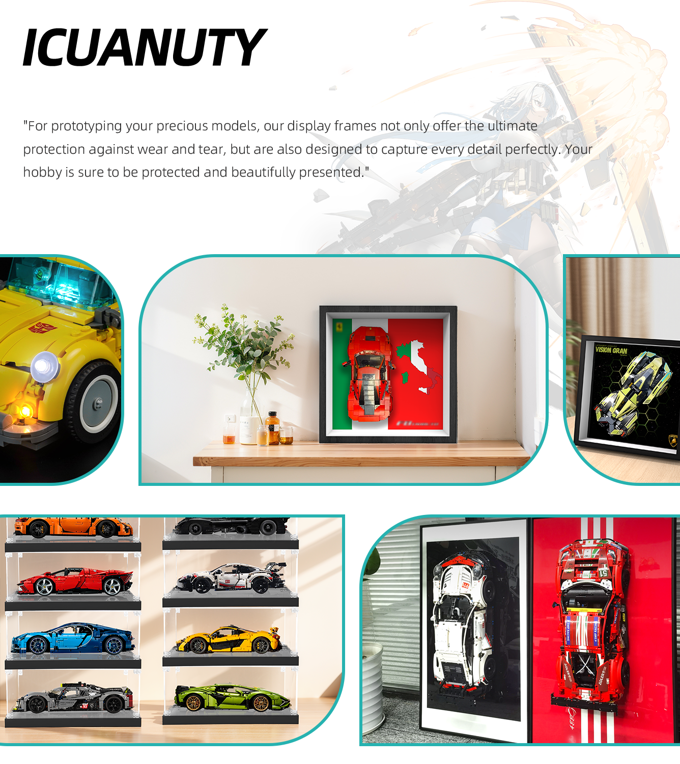 Premium Wall Display Frame Compatible with LEGO® Speed Champions 76895