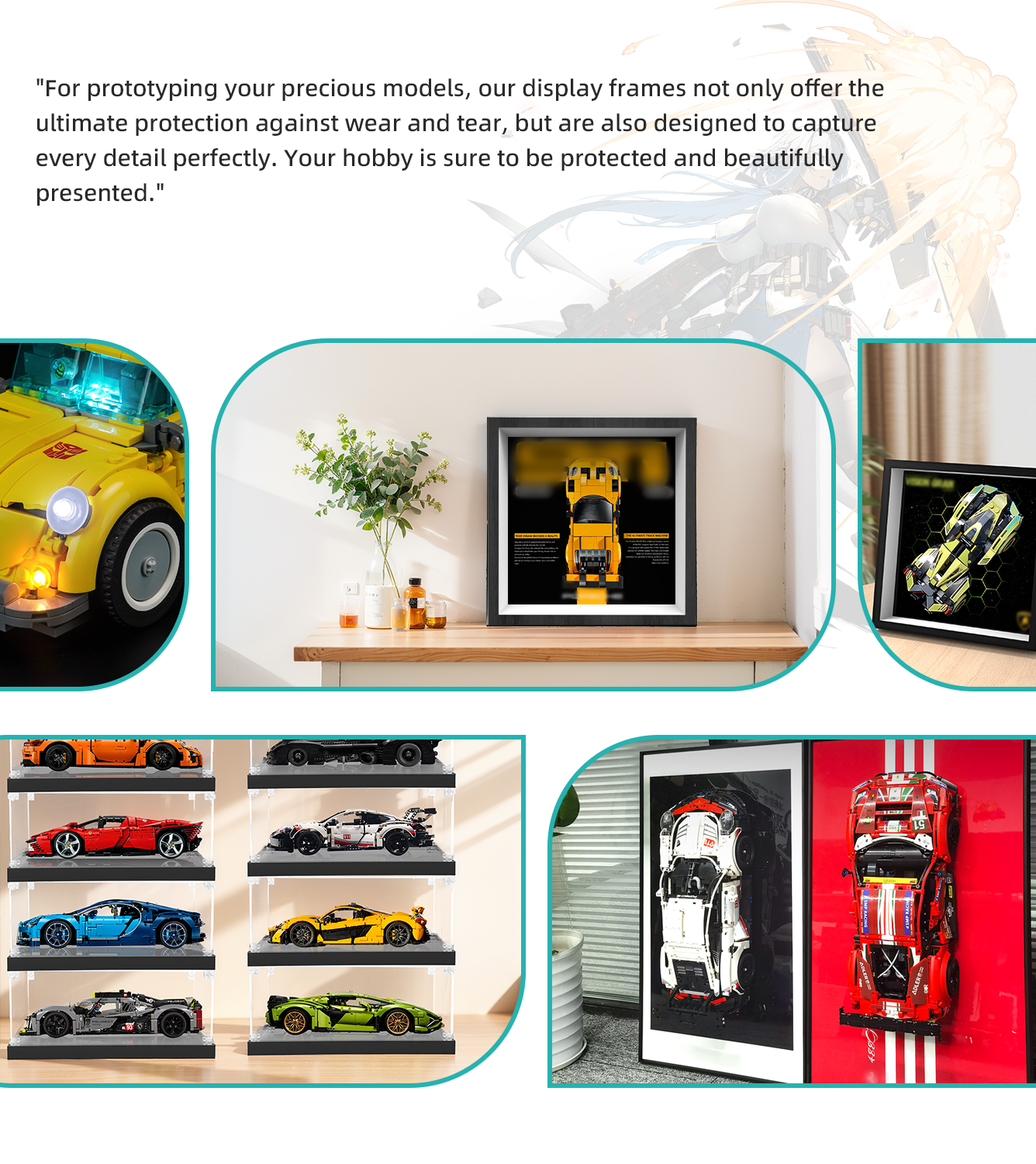 Premium Wall Display Frame Compatible with LEGO® Speed Champions 77239