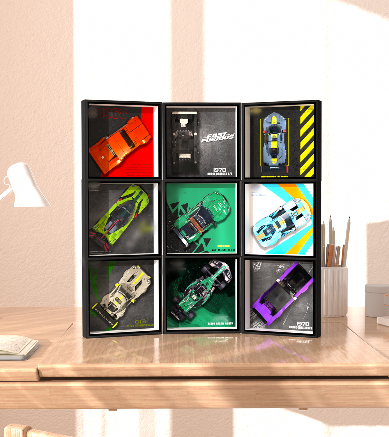 Premium Wall Display Frame Compatible with LEGO® Speed Champions 77246