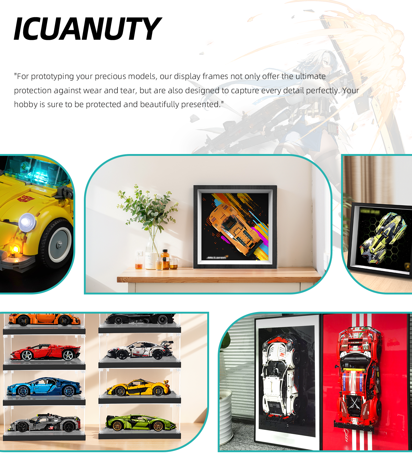 Premium Wall Display Frame Compatible with LEGO® Speed Champions 76918