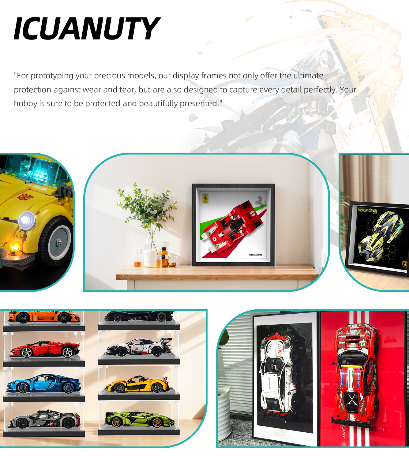 Premium Wall Display Frame Compatible with LEGO® Speed Champions 76906