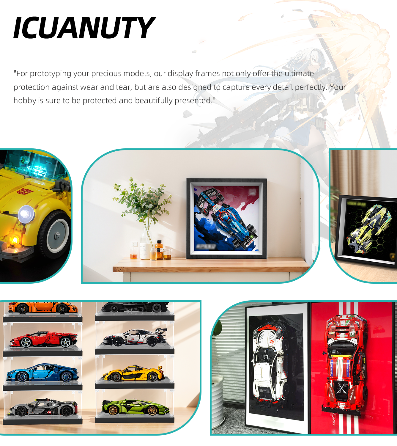 Premium Wall Display Frame Compatible with LEGO® Speed Champions 77246