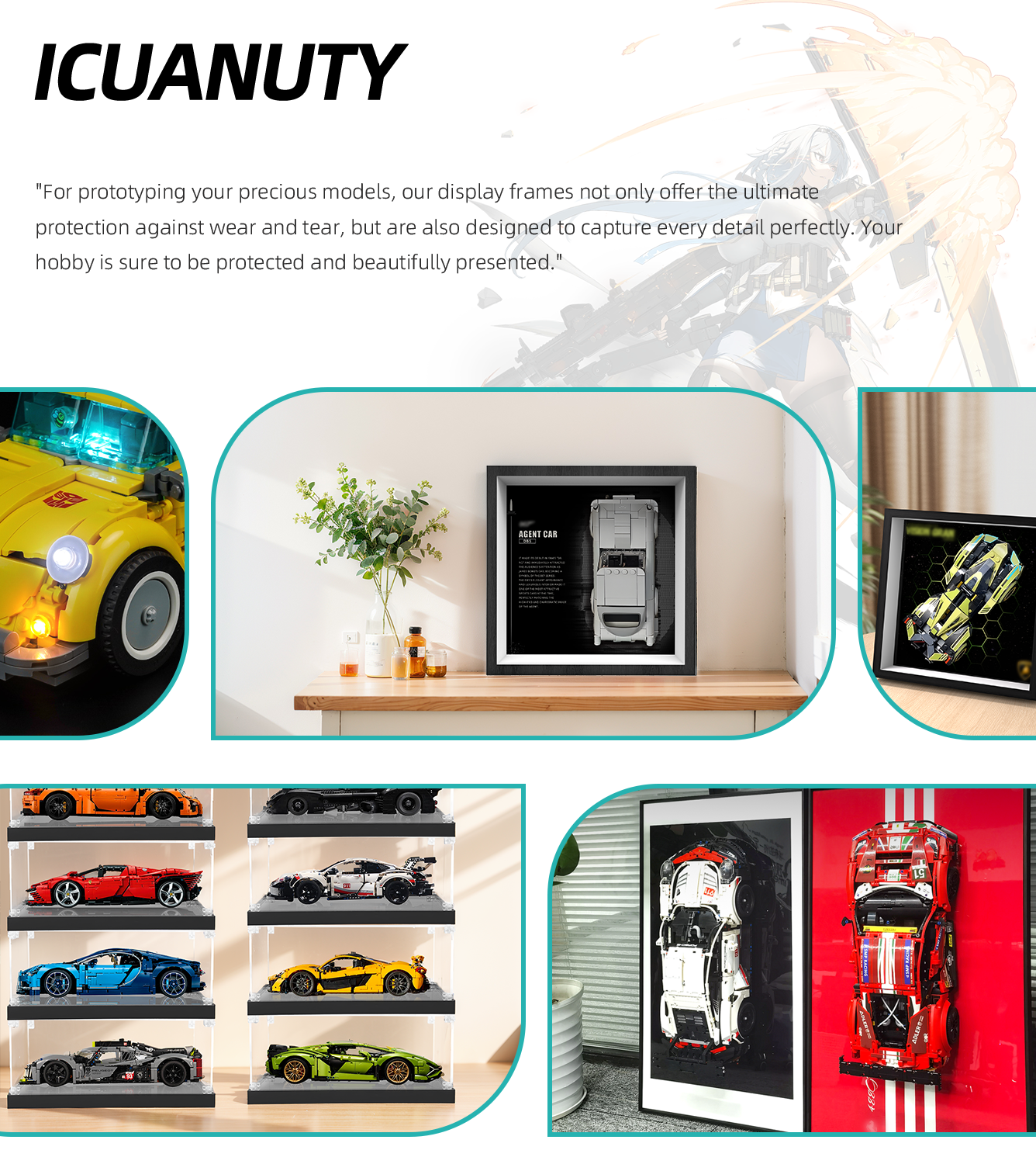 Premium Wall Display Frame Compatible with LEGO® Speed Champions 76911