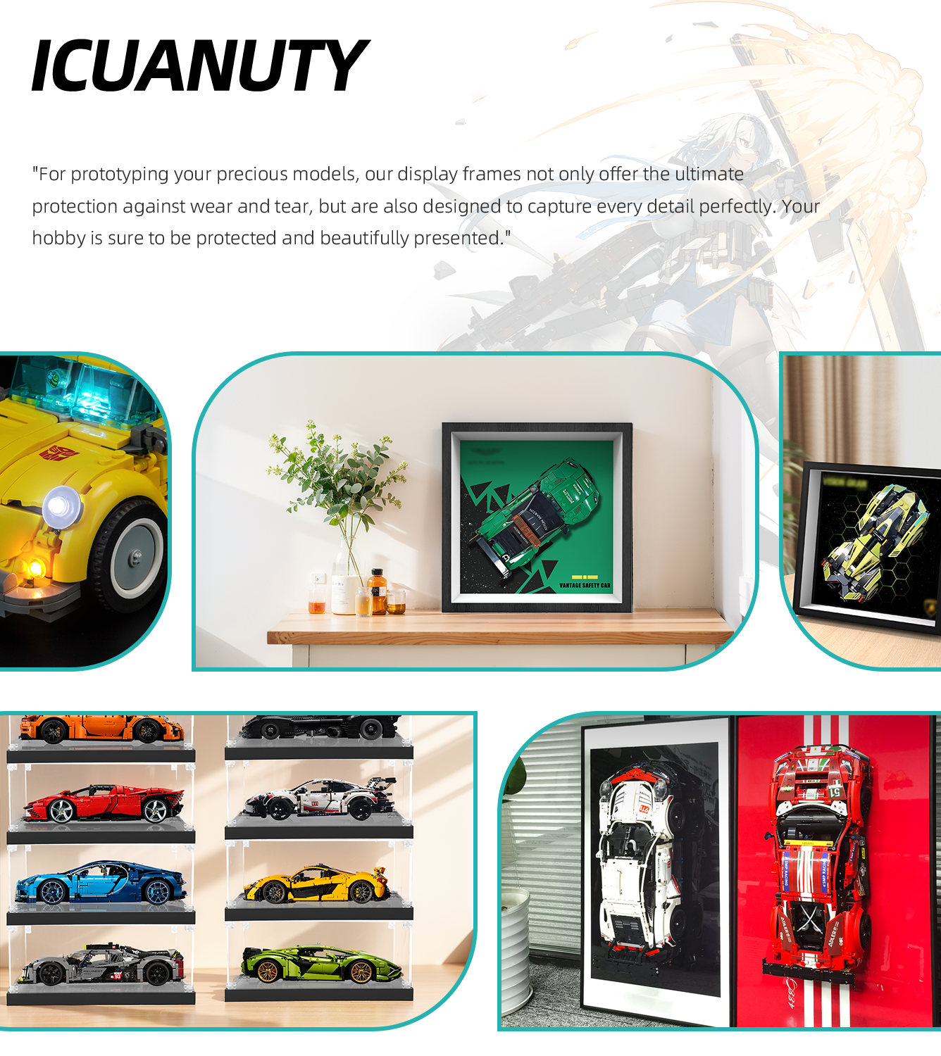 Premium Wall Display Frame Compatible with LEGO® Speed Champions 76925