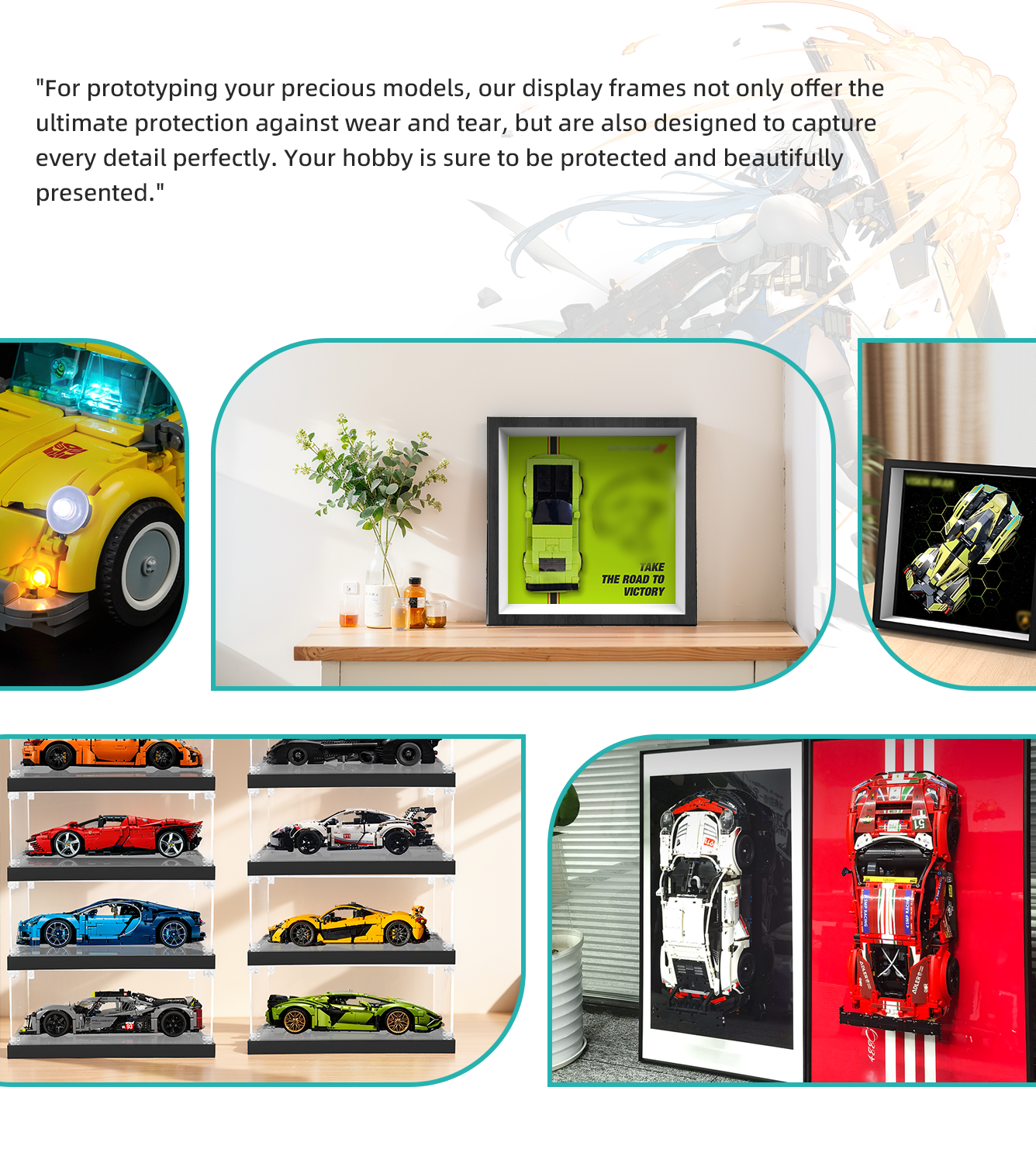 Premium Wall Display Frame Compatible with LEGO® Speed Champions 77237