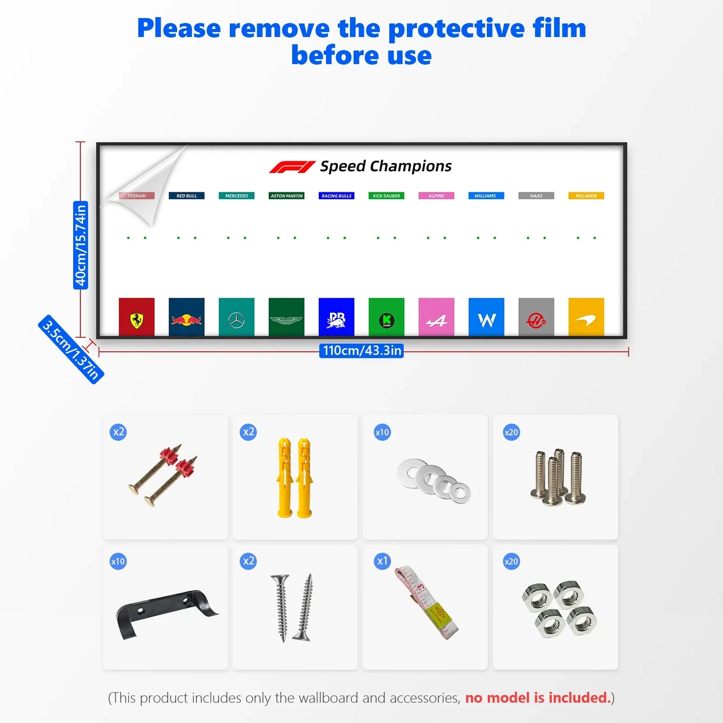 Premium Wall-Mounted Display Frame Compatible with LEGO® Speed Champions F1 Series (1:32 Scale)