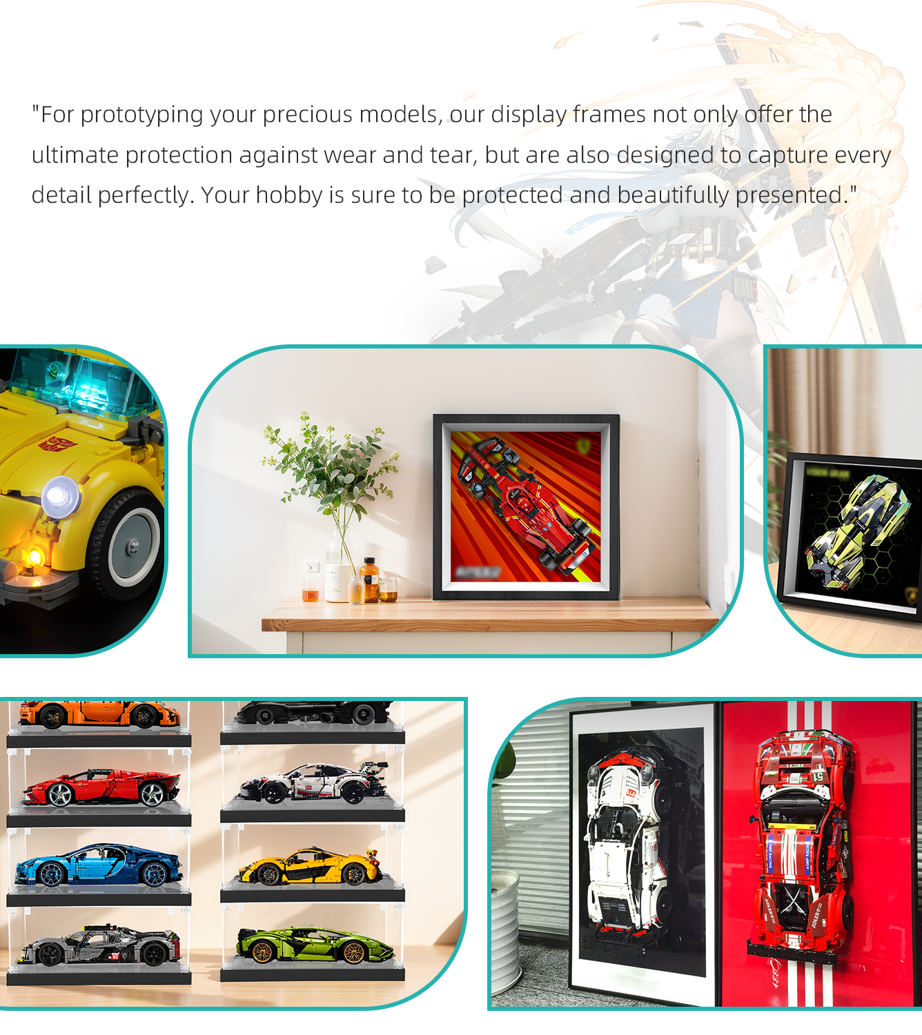 Premium Wall Display Frame Compatible with LEGO® Speed Champions 77242