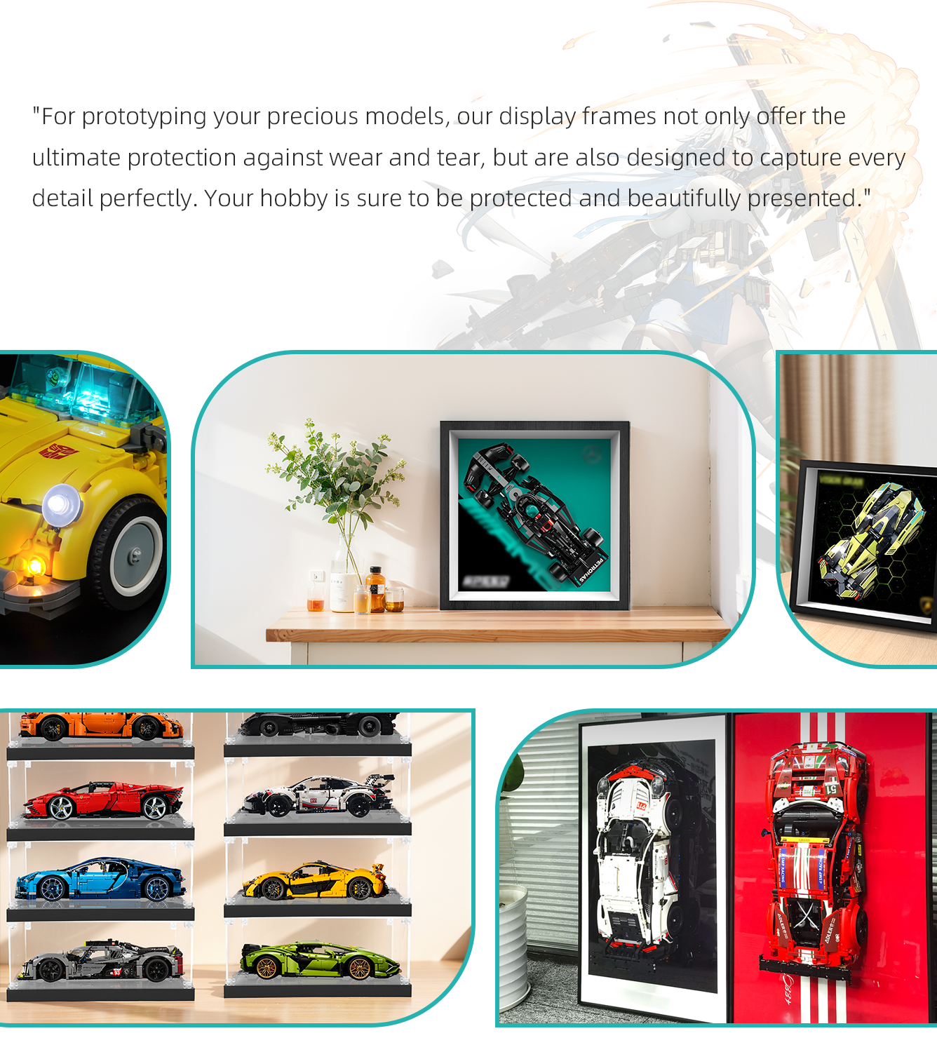 Premium Wall Display Frame Compatible with LEGO® Speed Champions 77244