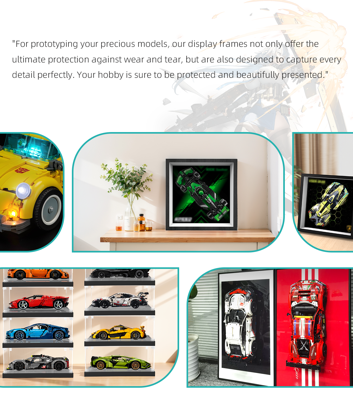 Premium Wall Display Frame Compatible with LEGO® Speed Champions 77247