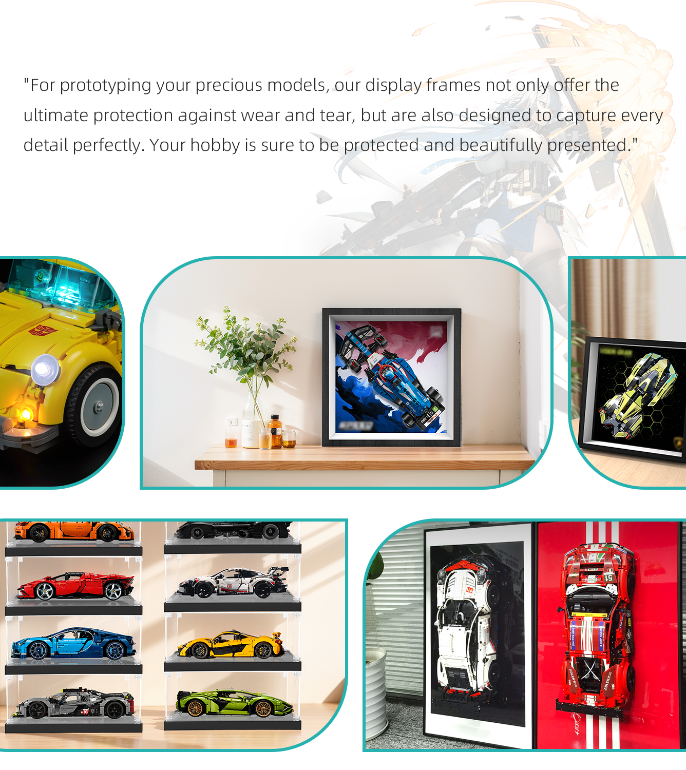 Premium Wall Display Frame Compatible with LEGO® Speed Champions 77246