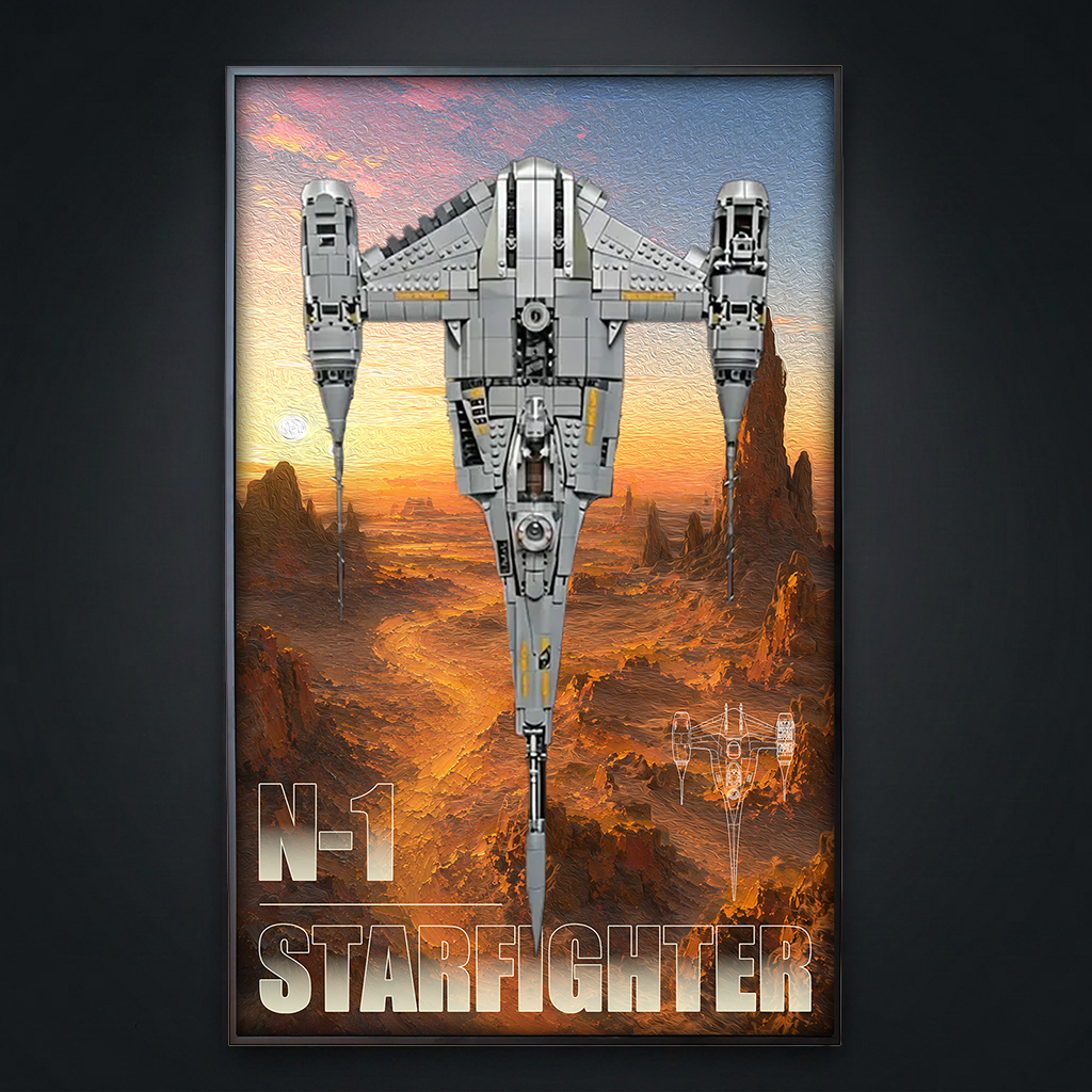 Premium Wall Mount Display Board for LEGO® Star Wars UCS & Icons Sets 3D Acrylic Floating Starship Plaque Frame for LEGO 75355, 75341, 10356, 11378, 75442, 75409, 75389, 21367