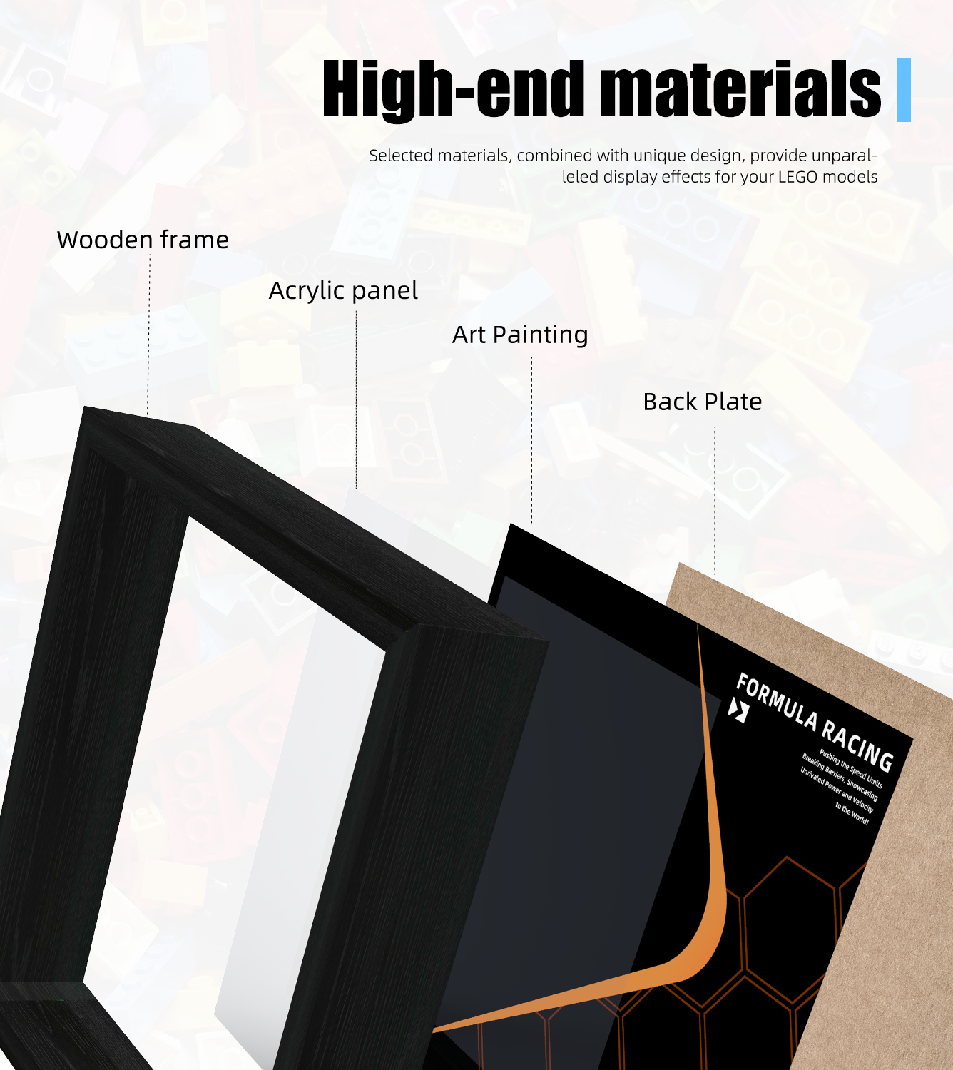 Premium Wall Display Frame Compatible with LEGO® Speed Champions 76909