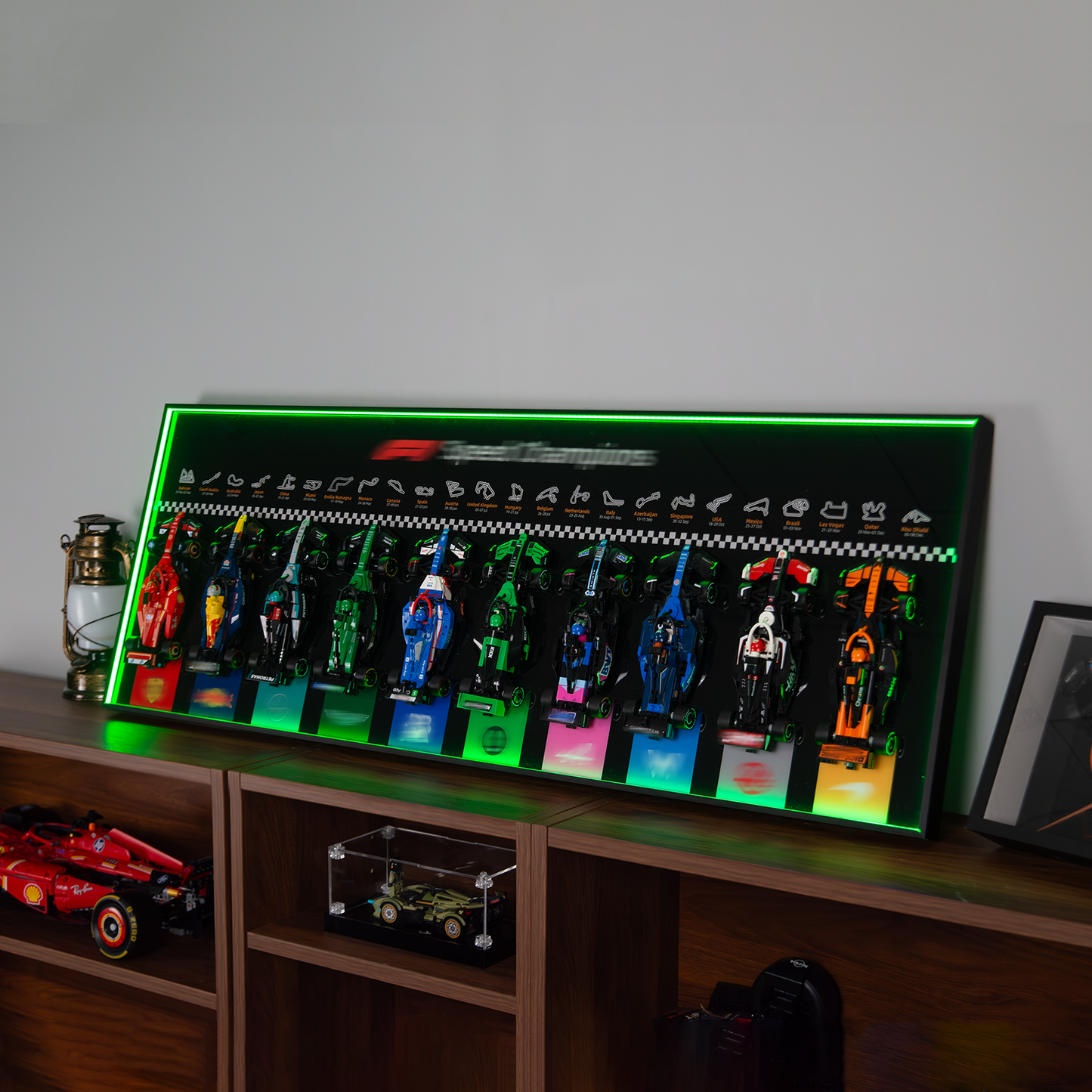 Premium Wall-Mounted Display Frame Compatible with LEGO® Speed Champions F1 Series (1:32 Scale)