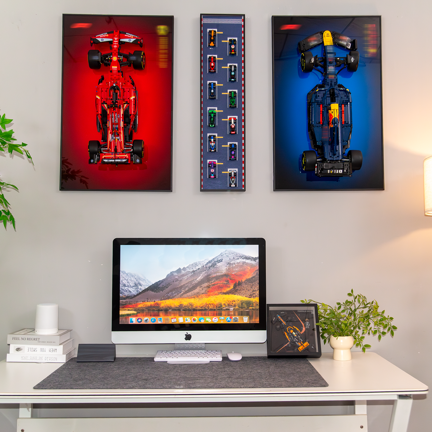 Premium Wall Display Frame Compatible with LEGO® Minifigures F1® Collectible Race Cars 71049