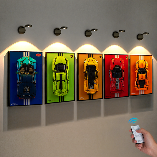 Wireless LED Spotlight for LEGO® Display Frames | Rechargeable Motion Sensor Wall Light with Remote | 3 Color Temperatures