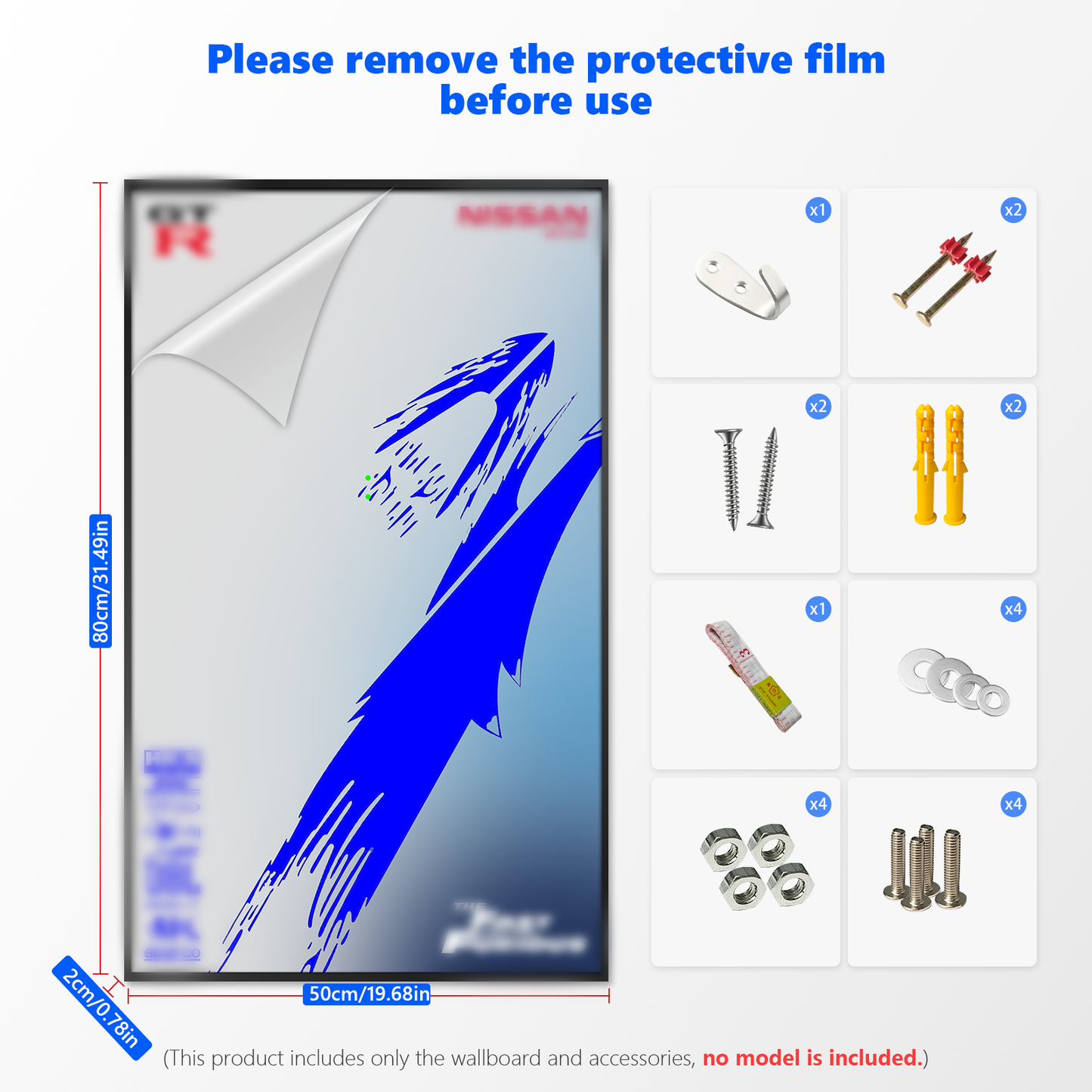 Premium Wall Display Frame Compatible with LEGO® Technic™ 42210 Nissan Skyline GT-R (R34)