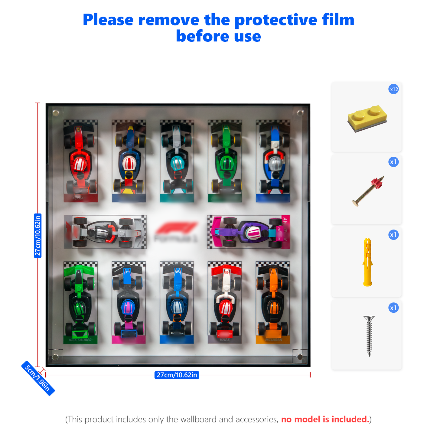 Premium Wall Display Frame Compatible with LEGO® Minifigures F1® Series 71049