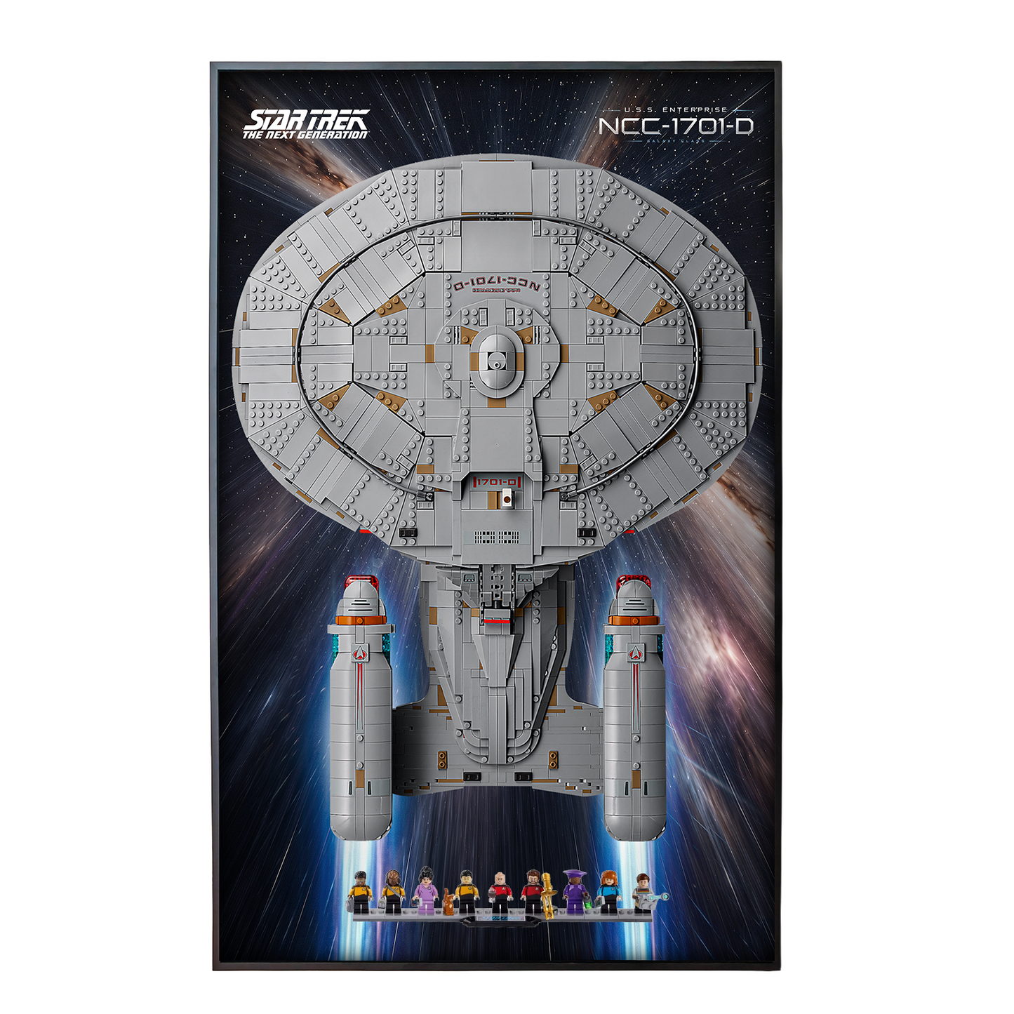 Premium Wall Mount Display Backdrop Board for LEGO Icons 10356 Star Trek USS Enterprise NCC-1701 | 3D Acrylic Floating Starship Showcase Plaque