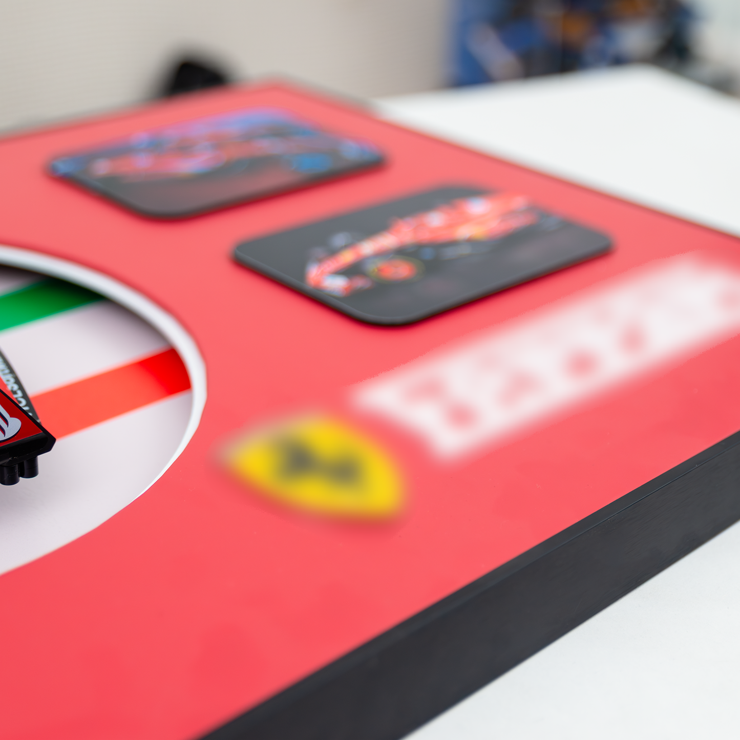 Premium 3D Wall Display Frame for F1 Models, Compatible with LEGO Technic, Aluminum Frame with HD Printed Backdrop for Red Bull