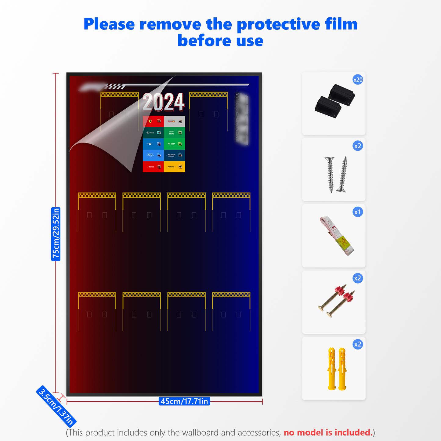 Premium Wall Display Frame Compatible with LEGO® Speed Champions F1® 10-in-1 Collection