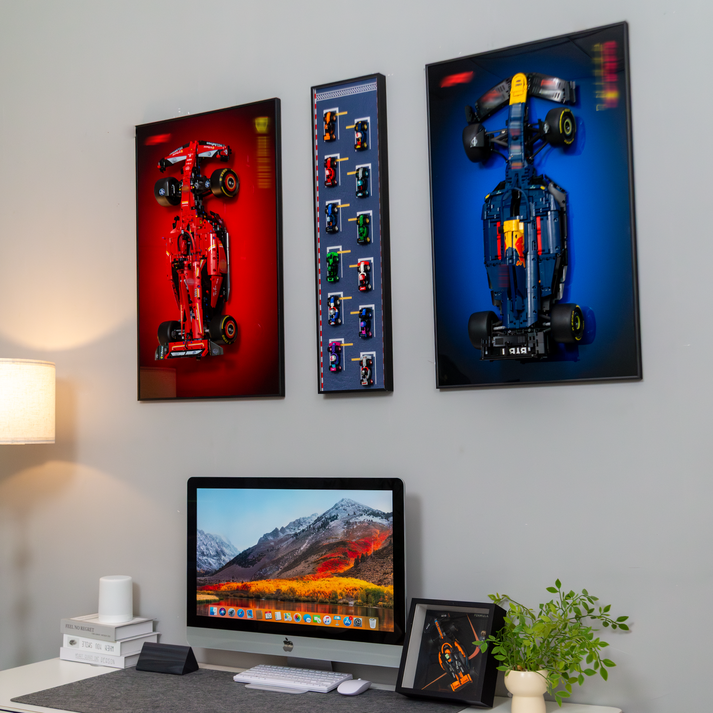 Premium Wall Display Frame Compatible with LEGO® Minifigures F1® Collectible Race Cars 71049