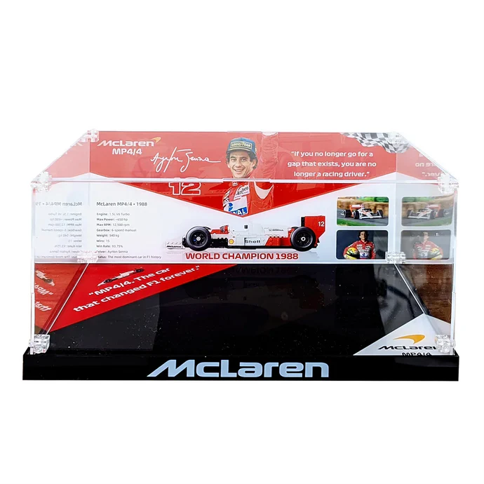 Universal F1 Display Case for LEGO® Icons 10330, 10353 & 11375 | Museum-Grade Stackable Acrylic Box | Dust-Proof UV Protection