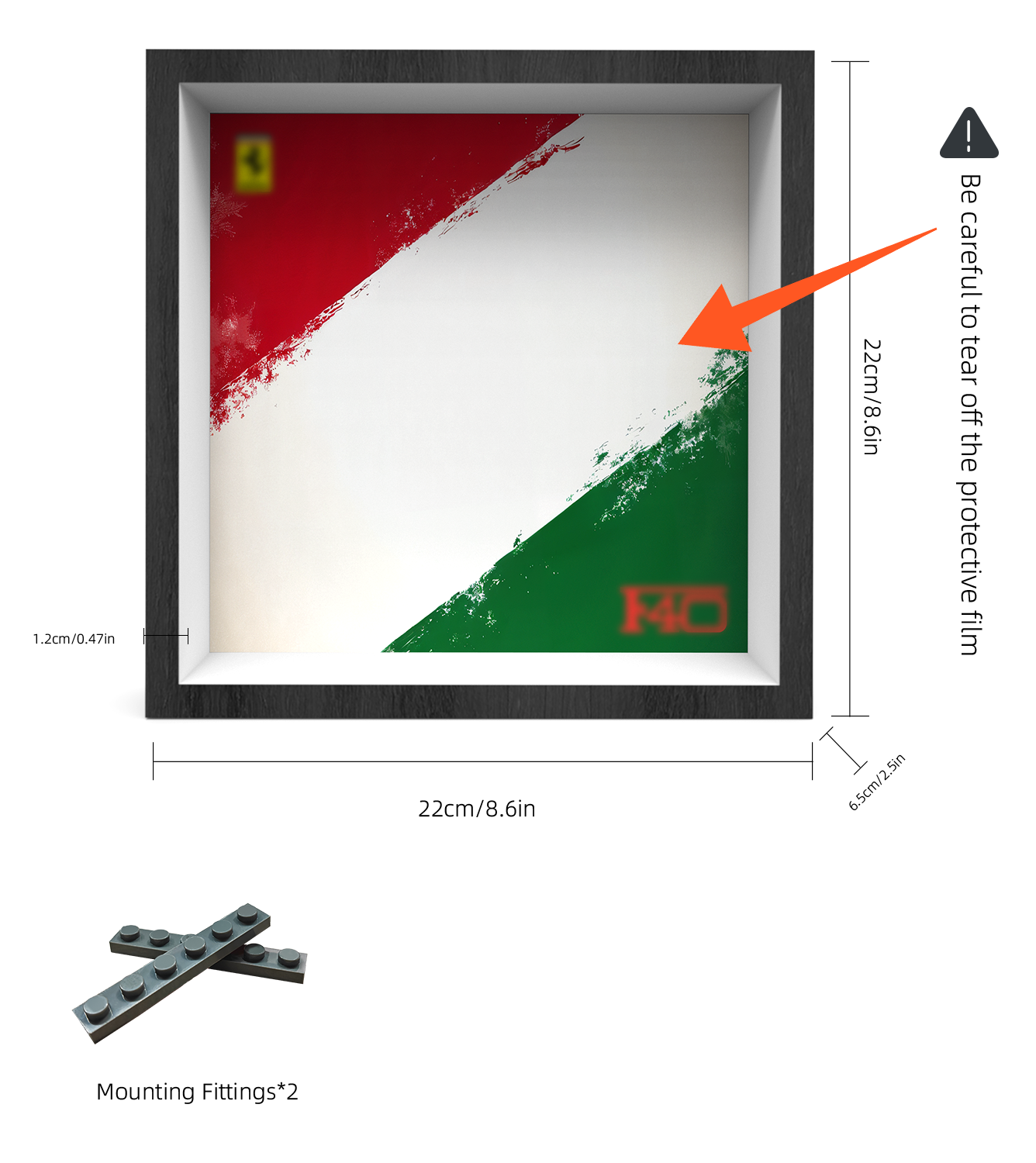 Premium Aluminum Alloy Wall Display Frame Compatible with LEGO® Speed Champions 76934