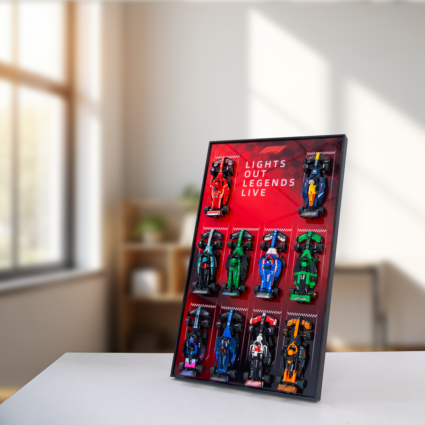 Premium 10-in-1 F1 Wall Display Frame Compatible with LEGO® Speed Champions
