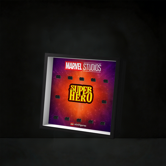 Premium Wooden Wall Display Frame Compatible with LEGO® Minifigures Marvel Studios Series 1 71031