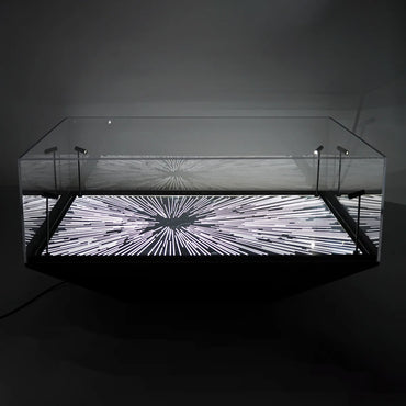 Premium Floor-Standing LED Display Case for LEGO® 75192 UCS Millennium Falcon | Coffee Table Style | Hyperspace Jump Lighting