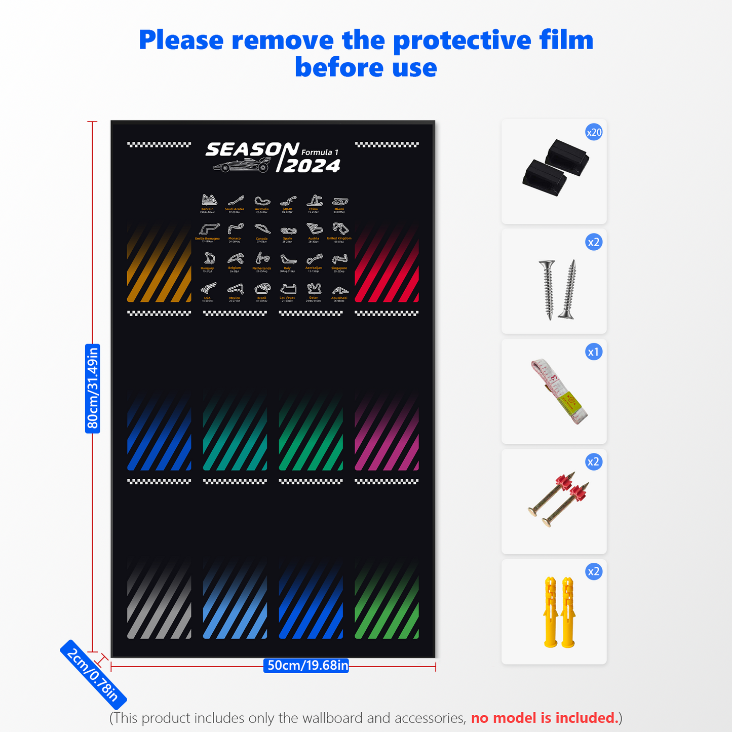 Premium 10-in-1 F1 Wall Display Frame Compatible with LEGO® Speed Champions