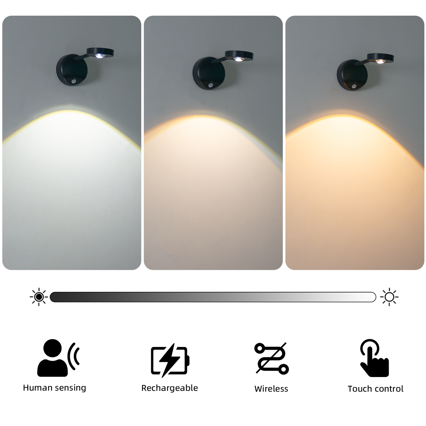 Wireless LED Spotlight for LEGO® Display Frames | Rechargeable Motion Sensor Wall Light with Remote | 3 Color Temperatures