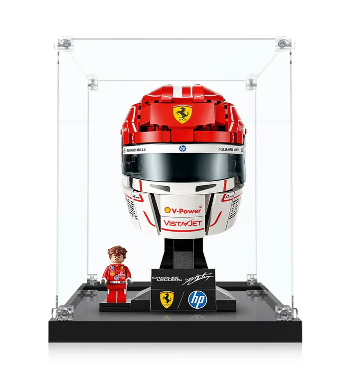 Premium Display Case for LEGO® 43014 Charles Leclerc Ferrari Helmet | Museum-Grade Acrylic Box | Dust-Proof & UV Protection