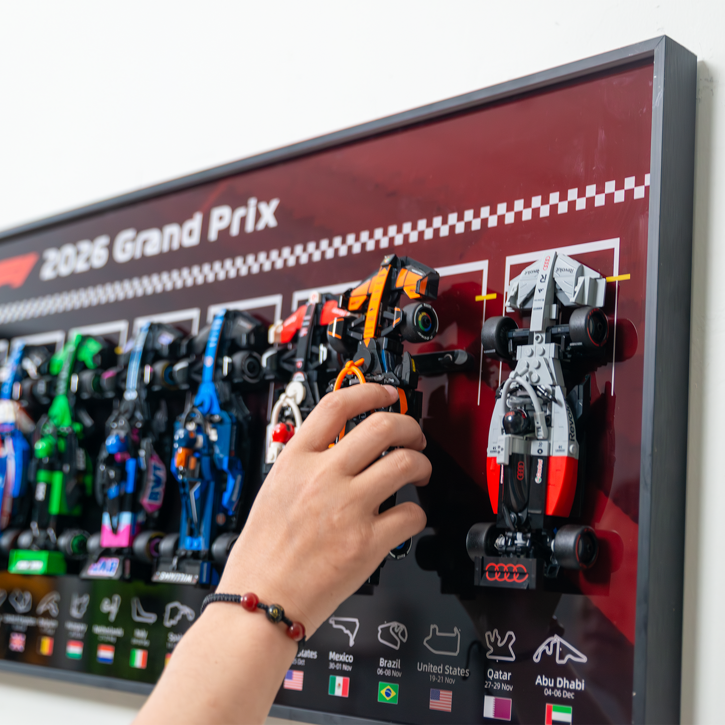 Premium 11-in-1 Panoramic Wall Display Frame Compatible with 2026 LEGO® Speed Champions F1® Series