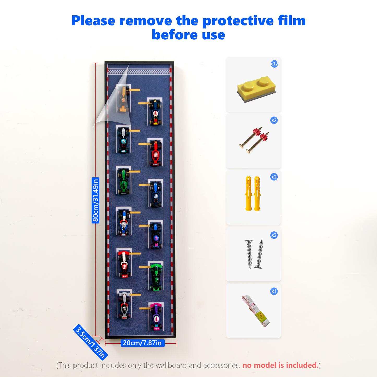 Premium Wall Display Frame Compatible with LEGO® Minifigures F1® Collectible Race Cars 71049