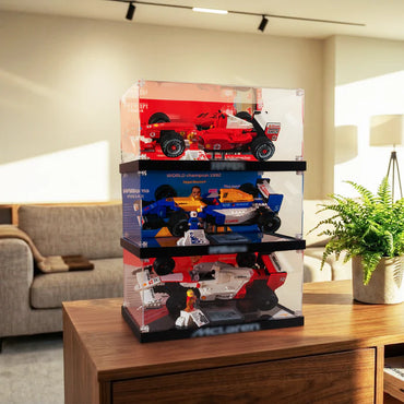 Universal F1 Display Case for LEGO® Icons 10330, 10353 & 11375 | Museum-Grade Stackable Acrylic Box | Dust-Proof UV Protection