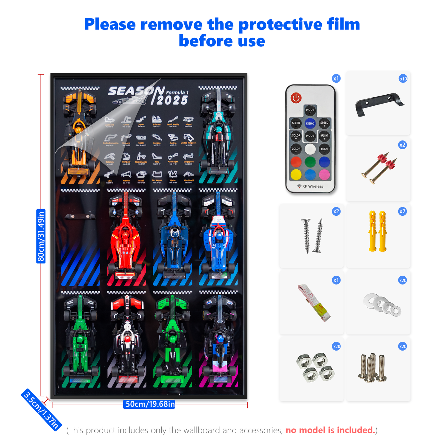 Premium Wall-Mounted Display Frame Compatible with LEGO® Speed Champions Cars (2025)