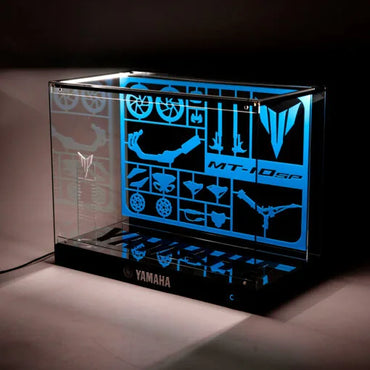 Premium LED Display Case for LEGO® 42159 Yamaha MT-10 SP | M-Size Stackable Case with Conductive Power Tabs | Mirror Base
