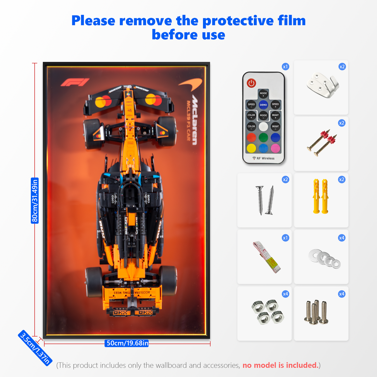Premium Wall-Mounted Display Frame Compatible with LEGO® Technic™ McLaren MCL39 F1® Car 42228