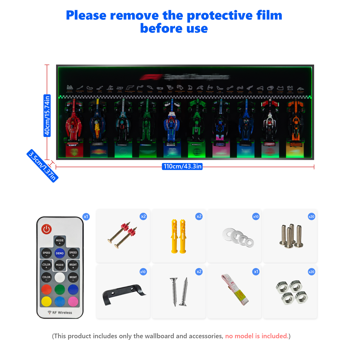 Premium Wall-Mounted Display Frame Compatible with LEGO® Speed Champions F1 Series (1:32 Scale)