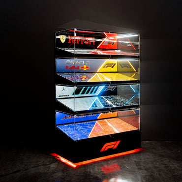 Stackable XL F1 Display Case for LEGO® Technic | Dustproof Magnetic Door & Lighted Base