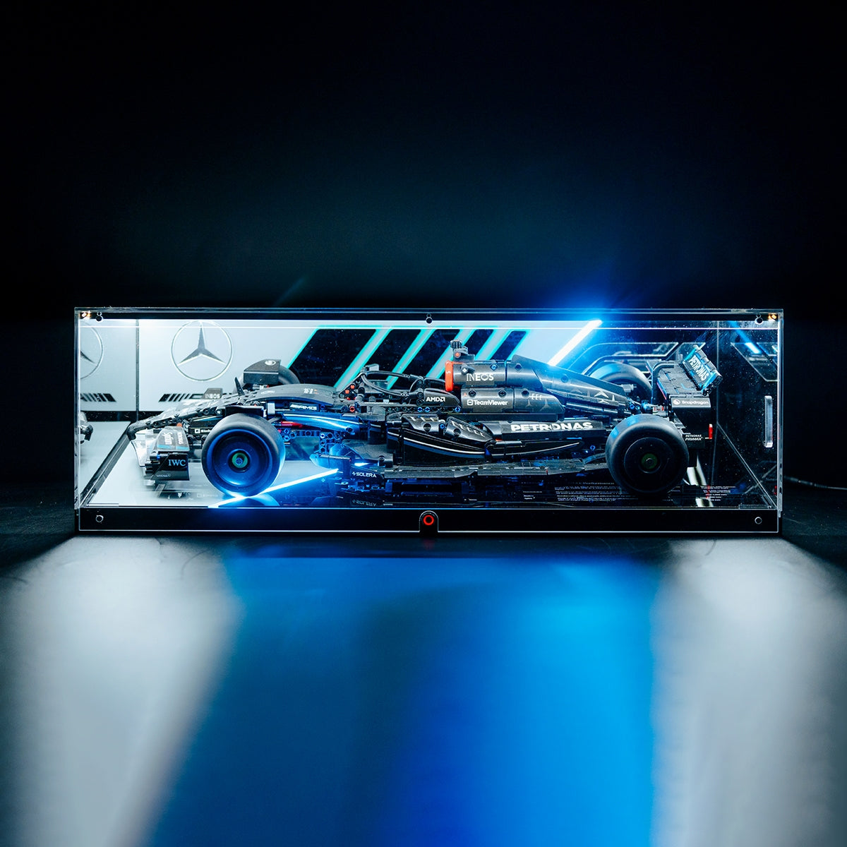 Stackable XL F1 Display Case for LEGO® Technic | Dustproof Magnetic Door & Lighted Base