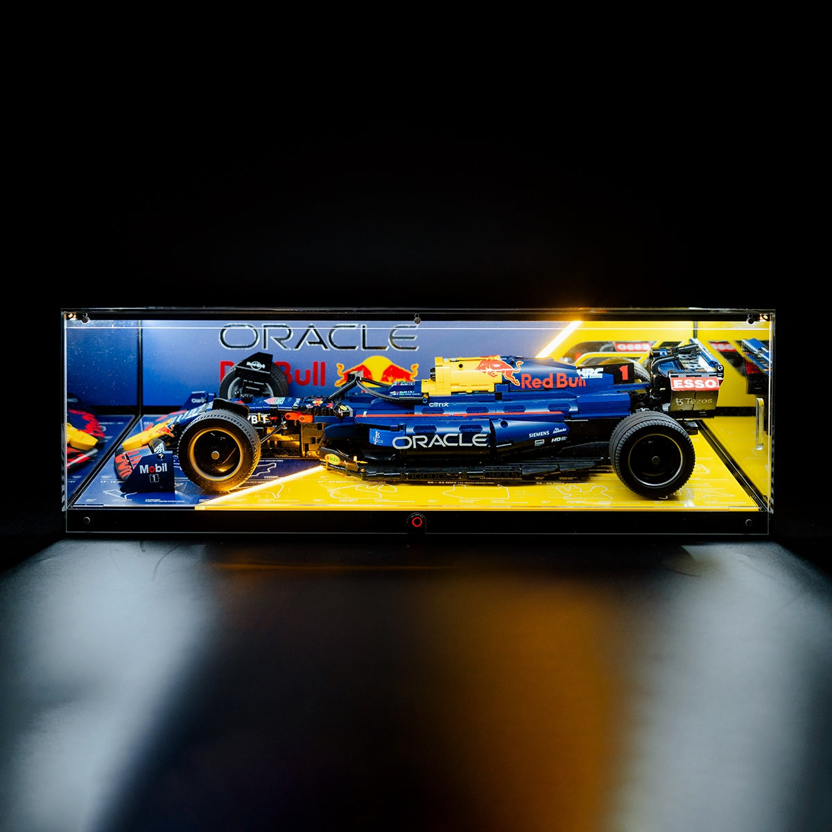 Stackable XL F1 Display Case for LEGO® Technic | Dustproof Magnetic Door & Lighted Base