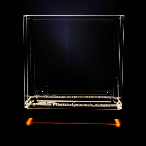 Premium Wooden Base LED Display Case for LEGO® 10365 Black Pearl | Beech Wood & Mirror Finish | Aztec Gold Engraved Acrylic Case