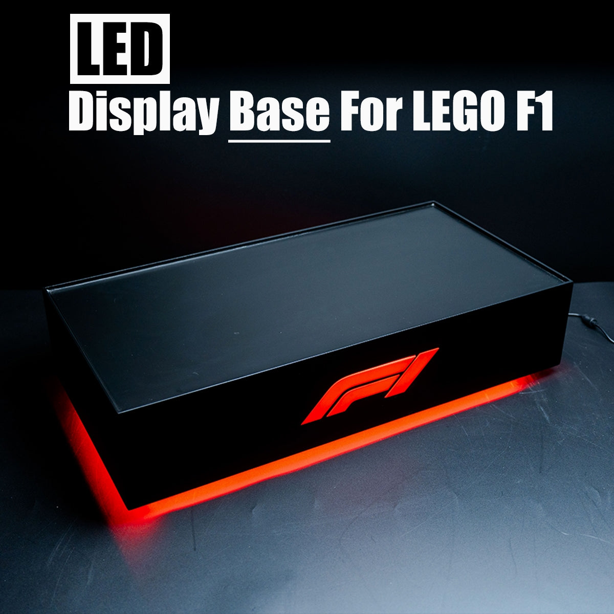 Stackable XL F1 Display Case for LEGO® Technic | Dustproof Magnetic Door & Lighted Base