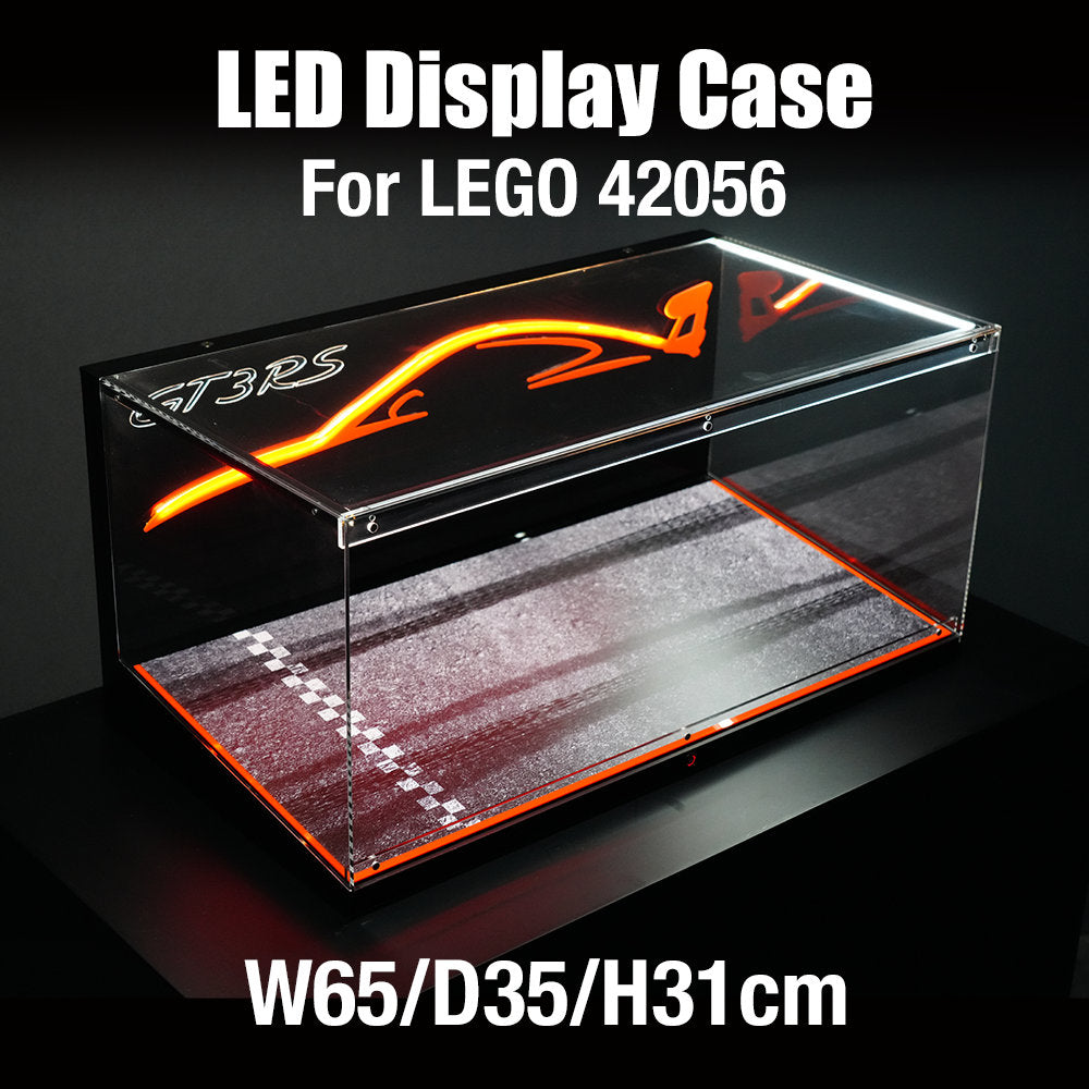 The Ultimate RGB LED Showcase with Premium Sloped Wooden Base for LEGO 1:8 Flagship Supercars - Wireless Stacking Edition