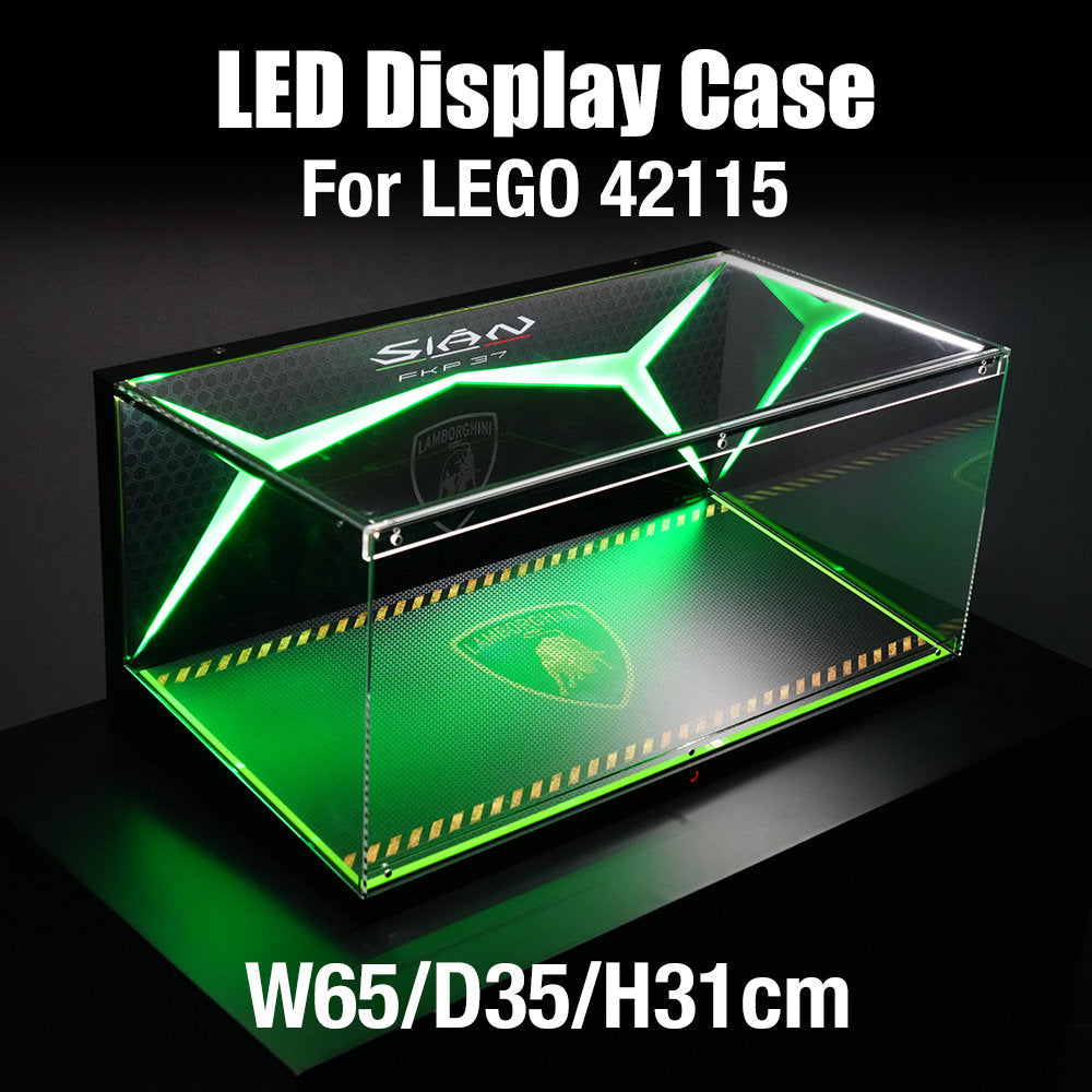 The Ultimate RGB LED Showcase with Premium Sloped Wooden Base for LEGO 1:8 Flagship Supercars - Wireless Stacking Edition