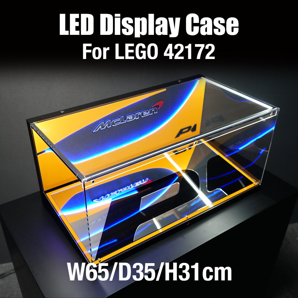 The Ultimate RGB LED Showcase with Premium Sloped Wooden Base for LEGO 1:8 Flagship Supercars - Wireless Stacking Edition